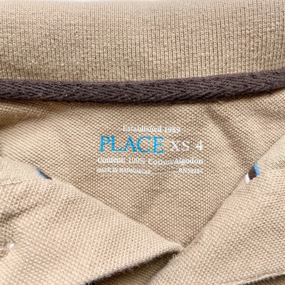 •The Children’s Place• tan striped polo